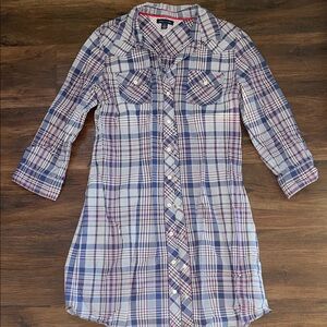 Tommy Hilfiger Blue red and White Plaid shirt Dress